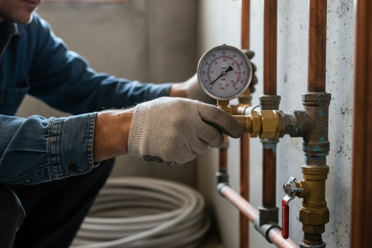 Pressure testing a repaired line during Water Line Repair in North Augusta